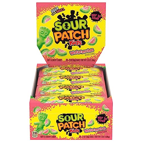 SOUR PATCH KIDS Watermelon Soft & Chewy Candy, Bulk Candy, 24 - 2 oz Bags