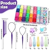 Hair Accessories for Girls - 360 Pieces Toddler Elastic Hair Ties, Hair Clips, and Hair Tail Tools in 31 Colors