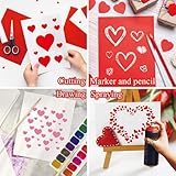 16 Pieces Heart Stencils for Crafts Reusable Mixed Media Geometric Stencils for Painting on Canvas Scrapbook Paper Fabric Pillows Card Making (16 Heart)