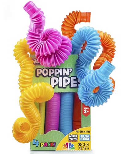 BUNMO Pop Tubes - Sensory Toys - Toddler Toys - Imaginative Play & Stimulating Creative Learning - Hours of Fun for Kids - Tons of Ways to Play - Non-Mouthable Toy 3+ - 30 Pack Large