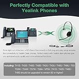 Yealink Phone Headsets for Office Phones YHS34 Lite QD to RJ9 Wired Headset Compatible with Poly Snom Grandstream Phones Desk Landline Headset with Microphone -Mono/72g/2.1m Cable