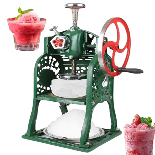 Shaved Ice and Snow Cone Machine Manual, Ice Crusher Machine for Home and Commercial Use, Portable block shaving Attachment with Stainless Trays, 21.65x14.57x10.63 inches