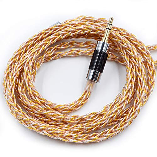 KZ Gold Silver and Copper Mixed (784 cores) Upgrade Cable, HiFi Audio 0.75MM 2PIN Replacement IEM Earbuds Wire Compatible with C PIN Headphone