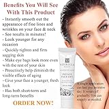 Instant Face Lift Cream - Best Eye, Neck, Face Tightening, Lifting & Firming Serum To Smooth Appearance, Hide Loose Sagging Skin, Puffiness, Fine Lines & Wrinkles Within Mins (Peptides & Stem Cells)