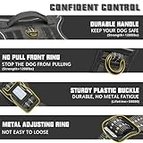 Auroth Tactical Dog Harness for Large Dogs No Pull Adjustable Pet Harness Reflective K9 Working Training Easy Control Pet Vest Military Service Dog Harnesses Black XL