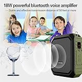 Wireless Voice Amplifier Bluetooth Teacher Microphone 18W Waterproof Portable Voice Amplifier Headset Mic Rechargeable Voice Enhancer Personal Microphone for Classroom Outdoors