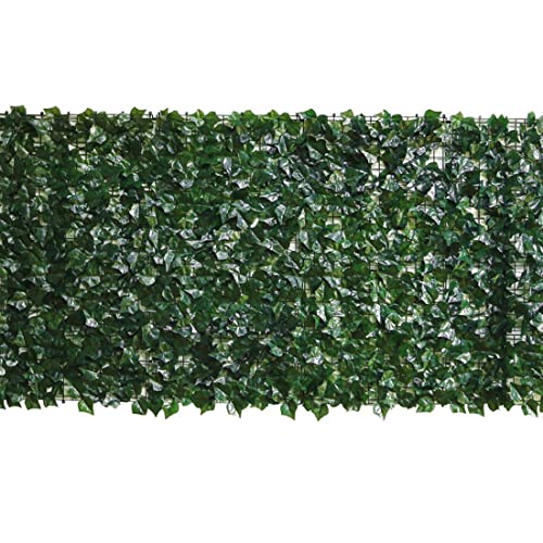 COSDACE 20"x 118" Artificial Hedges Ivy Privacy Fence Screen, Ivy Leaf Plants Wall Hanging Fake Foliage, Faux Ivy Hedges Vine Leaf Grass Wall for Patio, Garden, Backyard Outdoor Decor