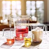 Amazing Abby - Melissa - Unbreakable Plastic Measuring Cups (4-Piece Set), Food-Grade Measuring Jugs, 1/2/4/8-Cup Capacity, Stackable and Dishwasher-Safe, Great for Oil, Vinegar, Flour, More