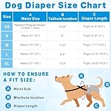 Idepet Female Dog Diapers with Suspender Detachable, 3 Pack Washable Reusable Girl Doggie Diapers for Small Medium Female Dog in Heat Period Cycle Urinary Incontinence Training M