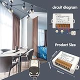 DieseRC 2 Channels Wireless Relay Remote Control Switch 433Mhz RF AC 110V 120V 220V 240V 10A Relay Receiver with 2 Transmitters Keyfob, Big Terminal Easy Wiring