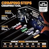 SOMELINE® Crimp Tool Connector Kit, JST-XH/SM/SYP 2.5mm and Dupont 2.54mm Connector Set, 27 Types of Connectors, 30-20 AWG Ratcheting Crimper for JST Series,KF2510,Molex,AMP EI Series