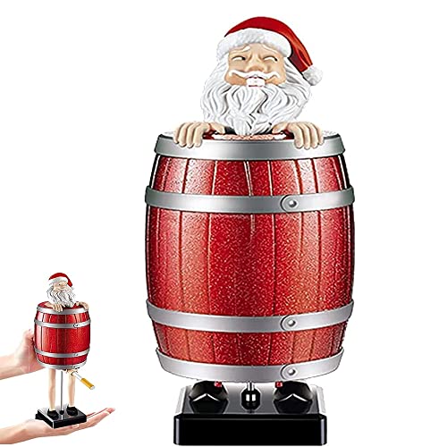 KYWYOYOU Funny Cigarette Holder, Cigarette Dispenser Pop Up, Creative Spoof Cigarette Box, Funny Santa Claus in The Wooden Barrel Cigarette Dispenser Pop Up, Prank Toy Gift for Man (Santa Claus)