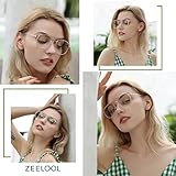 Zeelool Readers Chic TR90 Aviator Reading Glasses for Women with Standard Anti-Reflective Coating Ellis TX531583-03 (Crystal, 2.0)