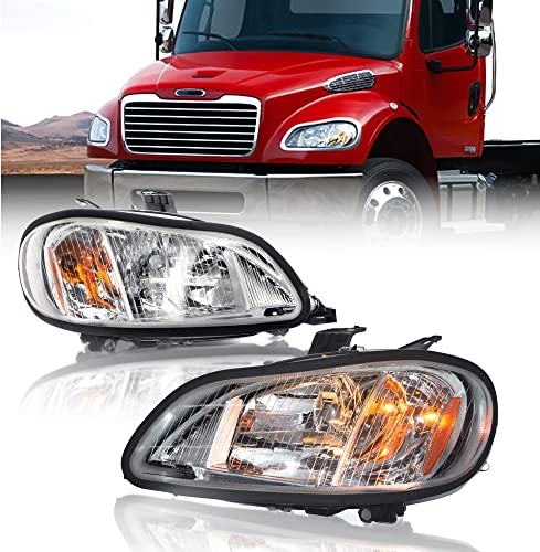 Torque Headlight PAIR Replacement for 2002-2018 Freightliner M2 M-2 100 106 112 semi Trucks [Included All Bulbs] Assembly DOT SAE Approved Driver Left Passenger Right Side Set (TR028-L, TR028-R)