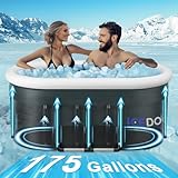 Wxtkkom Upgraded 175 Gal XXL Large Oval Ice Bath Tub with Air Ring, Multi-Layered Portable Cold Plunge Tub for Athletes, Foldable & Inflatable Full-Body Cold Tub Recovery at Home, Outdoors,Gym Use