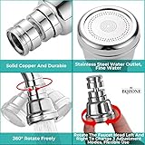 BQZONE Kitchen Sink Faucet Sprayer Attachment, Movable Kitchen Tap Head, 360° Rotatable Anti-Splash Faucet Nozzle Head, Water Saving Kitchen Sink Faucet Sprayer Head Replacement(Chrome)