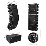 PRORECK Venue Set 10000W P.M.P.O Stereo/Mono DJ Powered PA Speaker System Combo Set Dual 4’’ Line Array Speaker, Dual 12 inch Active Subwoofer with Bluetooth Control, DSP Suitable for Concert, Venue