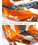 PoeticEHome 100% Mulberry Silk Long Scarf - Women's Large Oblong Shawl for Head, Neck, and Hair Wrap, with Gift Packaging