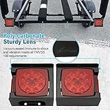 Partsam 2pcs Waterproof Square Led Trailer Light Kit Red LED Stop Turn Tail License Brake Running Light Lamp w Steel Mounting Boxes License Bracket for Under 80" Trailer Boat Truck IP68 DOT Approved