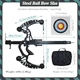 Runzkzy Ball Bearing Bow, Compound Bow Set That Shoots Steel Balls, Right Handed Hunting Bows for Adults, Composite Pulley Bow with Continuous Shooting (Package A)