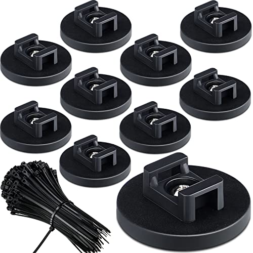 Yookeer Magnetic Zip Tie Mount Multipurpose Cable Holder Magnets Magnetic Wire Management Bases with Heavy Duty Zip, Mount Nylon Cable Ties in Total(60 Pieces,43 mm)
