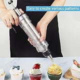 FANTEXY Dessert Decorating Syringe Set, Icing Piping Kit Stainless Steels Cake Decorating Tools 6 Piping Icing Nozzles Cupcake Decorating Kit