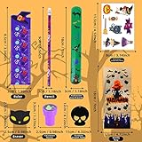 192 Pcs 24 Pack Assorted Halloween Stationery, Party Favors for Kids, Goodie Bags Stuffers Set Including Pencils, Rulers, Stamps and Erasers in Trick or Treat Bags