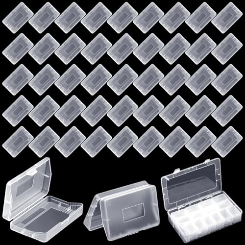 Reallnaive 50 Pcs Clear Protective Game Cartridge Case Transparent Anti Dust Cover Storage Box Game Card Case with Large Storage Box Compatible with Nintendo Gameboy Advance GBA DS 3DS DSI