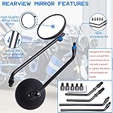 DREAMIZER 3" Motorcycle Handlebar Mirrors Black Round Rear View Side Mirrors Universal 8mm 10mm Compatible with Sportster 883 1200 Softail Dyna ATV Street Sport Bike Cruiser Chopper Bobber Scooter