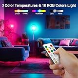 MUIUTA USB Rechargeable LED Bulb with Remote Control, E26/E27 16 RGB Colors, 3 Brightness Levels 320 lumens 4.5W for Non-Hardwired Cabinet Light Vanty Light