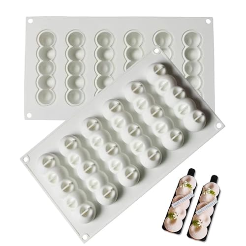 AFINSEA 3D Long Strip Flower Shape Eclair Silicone Baking Mold for Mousse Cake,French Dessert Mold for Pastry Chocolate DIY Decoration(6 Cavity)