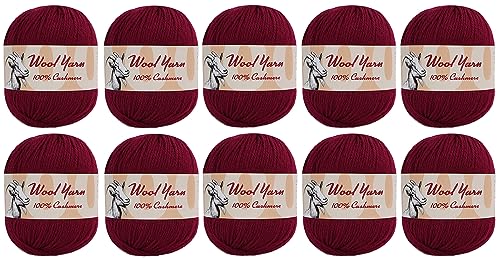 100% Cashmere Wool Yarn (Pack of 10) by Yonkey Monkey 500gr Imported Knitting Crochet (Persian 05)
