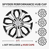 Pilot Automotive WH553-15S-BS Black/Silver 15 Inch 15" Spyder Performance Wheel Cover | Fits Toyota Volkswagen VW Chevy Chevrolet Honda Mazda Dodge Ford and Others, 4 Count (Pack of 1)