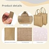 WHEATHUSK 24 Pack Burlap Tote Gift Bags Jute Bags with Handles Bridesmaid Tote Bag Reusable Canvas Burlap Beach Bags Bulk for Wedding Travel DIY Craft Handbags, 11 x 9.6 x 4.7 Inch