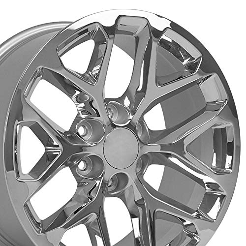 OE Wheels CV98B 20 Inch Rim Fits Silverado 1500 Snowflake Style 6x139.7 20x9 Chrome (1)