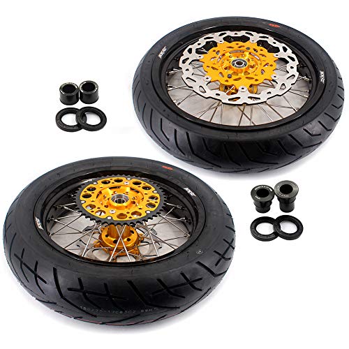 KKE 3.5/4.25 Supermoto Wheels for Suzuki DRZ400 DRZ400E DRZ400S 2024 Hubs CST Tyres Complete Kit