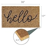 Barnyard Designs Doormat Welcome Mat for Outdoors, Large Front Door Entrance Mat, 30x17, Brown (Hello)