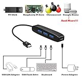 AuviPal 3-Port Micro USB OTG Hub Adapter (3 USB Ports + Power Port) for Fire Stick 4K, PlayStation Classic, Raspberry Pi Zero, Sega Genesis Mini, S/NES Classic Mini and More - 2 Pack