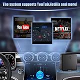 Wireless CarPlay Adapter, 2025 Upgrade Support Netflix/YouTube/TF Card Plug & Play Dongle with Apple Car Play Wireless Adapter Android Auto Wireless Adapter for Cars from 2015&iPhone iOS10+