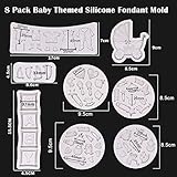 8 Pack Cute Baby Silicone Fondant Cake Mold Baby Shower Theme Cupcake Mold Cake Decorating Mold Baking Mold Gummy Sugar Chocolate Candy Cupcake Mold