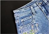 Women's Summer Short Pants Vintage Floral Embroidery Denim Shorts