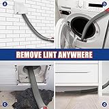 Sealegend 2 Pieces Dryer Vent Cleaner Kit Compatible with Dyson V7 V8 V10 V11 V15 or Higher Models and Dryer Lint Brush Vacuum Hose Attachment Power Lint Remover Refrigerator Coil Brush