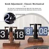 VBESTLIFE Retro Digital Flip Down Clock, Battery Powered Internal Gear Operated Clock, Classic Mechanical, Black Walnut Base, for Home & Office Decor(Black)