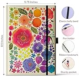 Elena Essex Cream Lined A5 Notebook Journals for Women & Men / 160 Pages/College Ruled/Thick 160 Gsm Paper/Hardcover Journals for Women/Journals for Writing/Notebook for Work & Notetaking - Flowers