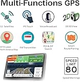 2024 Newest Car GPS Navigator 7-inch Touch Screen Real Voice prompts Turn Direction Speed Limit Warning car GPS Satellite Navigator, Lifetime Free Update World map