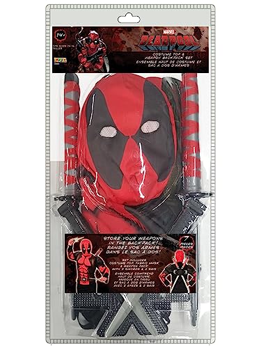 Rubies Imagine Deadpool Costume Top and Weapon Backpack Kit, Adult Extra-Small