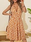 HUHOT Midi Dresses for Women 2025 Sun Dress 2024 Ladies Summer House with Pockets Work V Neck Trendy