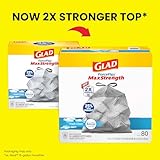 Glad ForceFlex MaxStrength XL Kitchen Trash Bags, 20 Gal, Fresh Clean, 80 Ct (Package May Vary)