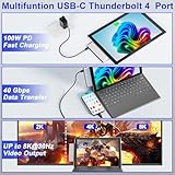 Surface Pro 11 USB C Adapter, Surface Pro 9 Hub Docking Station with 4K HDMI, USB-C Thunerbolt 4 (8K Video+Data+100W PD), 2*USB 3.0, 3.5mm Audio, SD/TF, USB C Hub for Surface Pro 11 Copilot/10/9/X