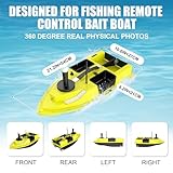 MILBOPAX RC Bait Boat, 500m/546 Yards Remote Control Fishing Boat, 4.4LBS Loading GPS Positioning Bait Boat with LED Night Light(2 * 5200 mAh Battery)